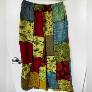 Colorful Patchwork wide leg pants